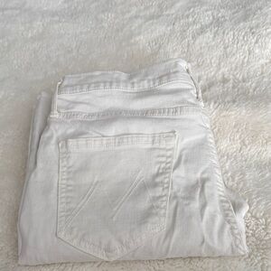 MOTHER the dutchie ankle raw hem off white jeans size 27